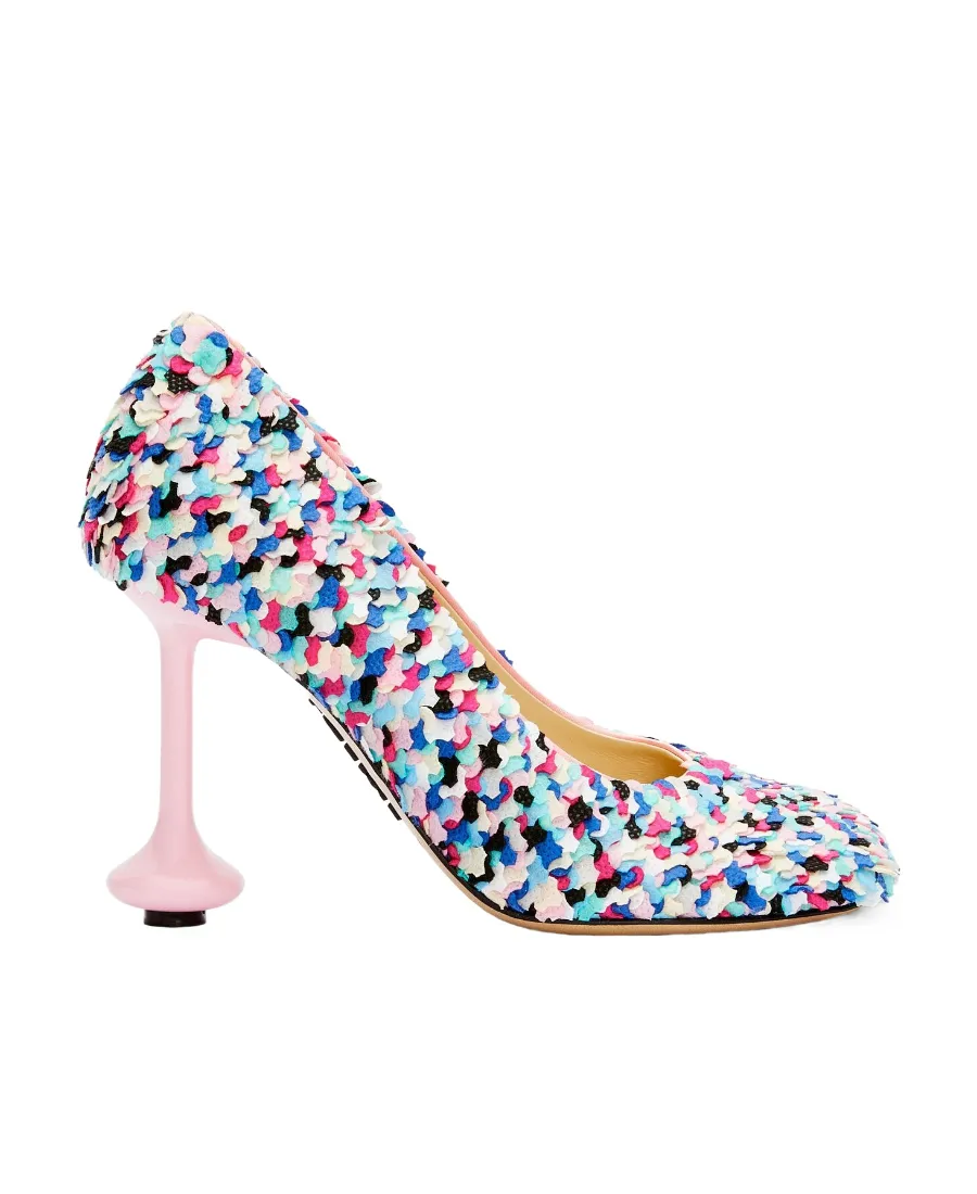 Toy Pump In Embroidered Satin