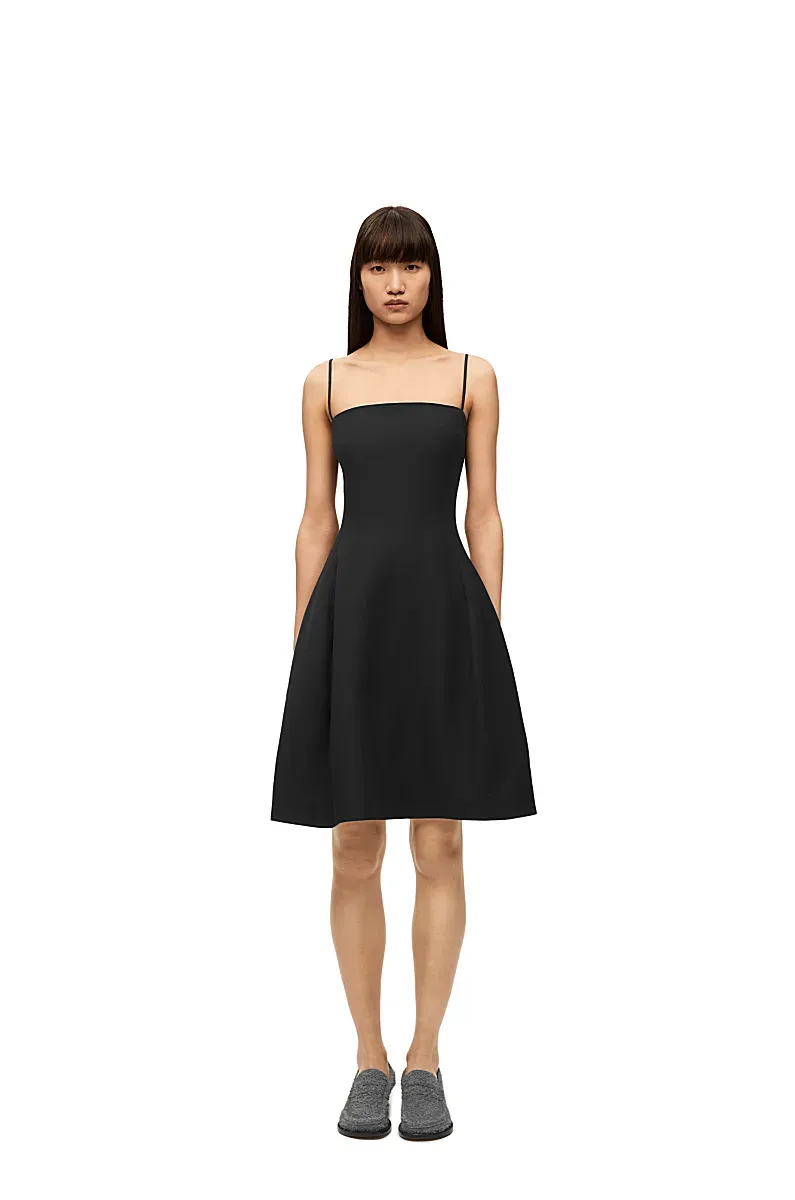 Thin Strapped Flare Silhouette Dress