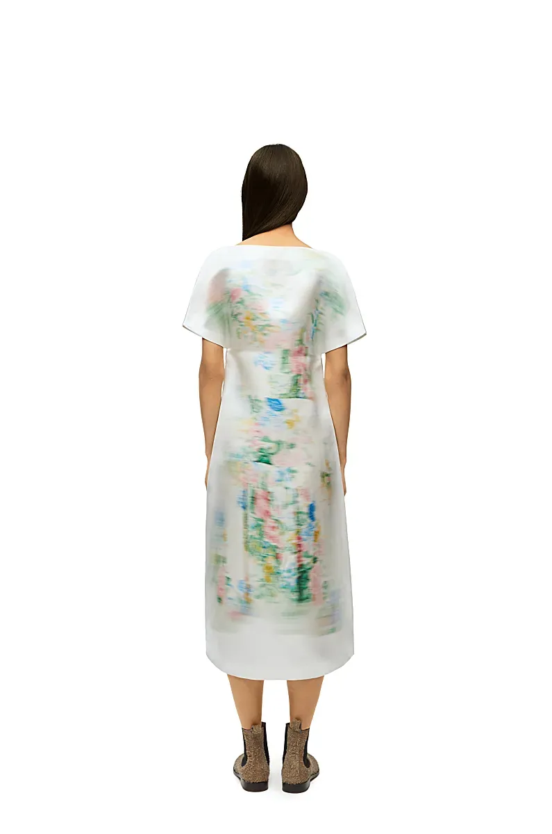 Pattern-Printed Short-Sleeved Dress