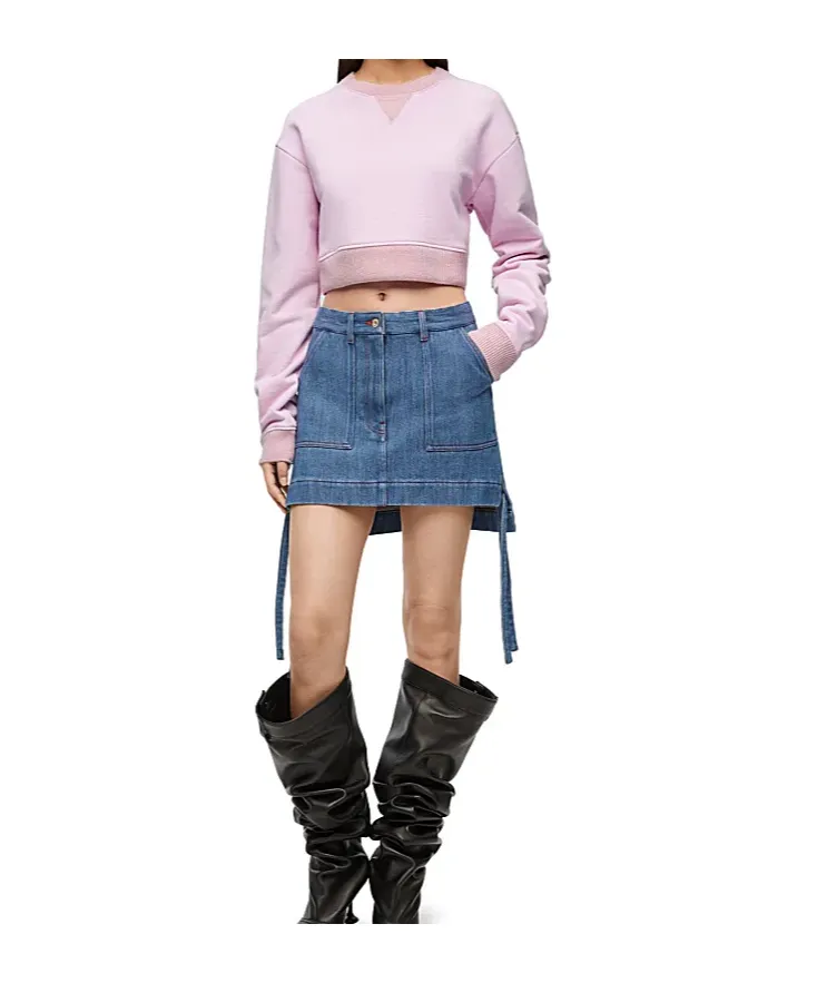 Cropped Sweatshirt In Cotton