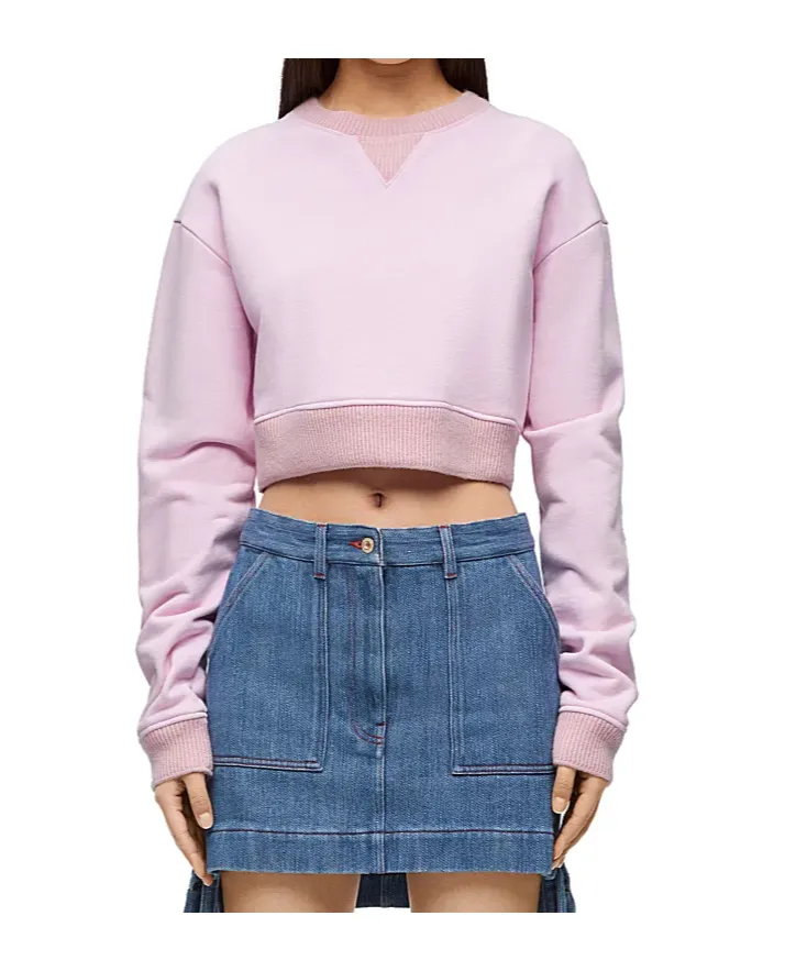 Cropped Sweatshirt In Cotton
