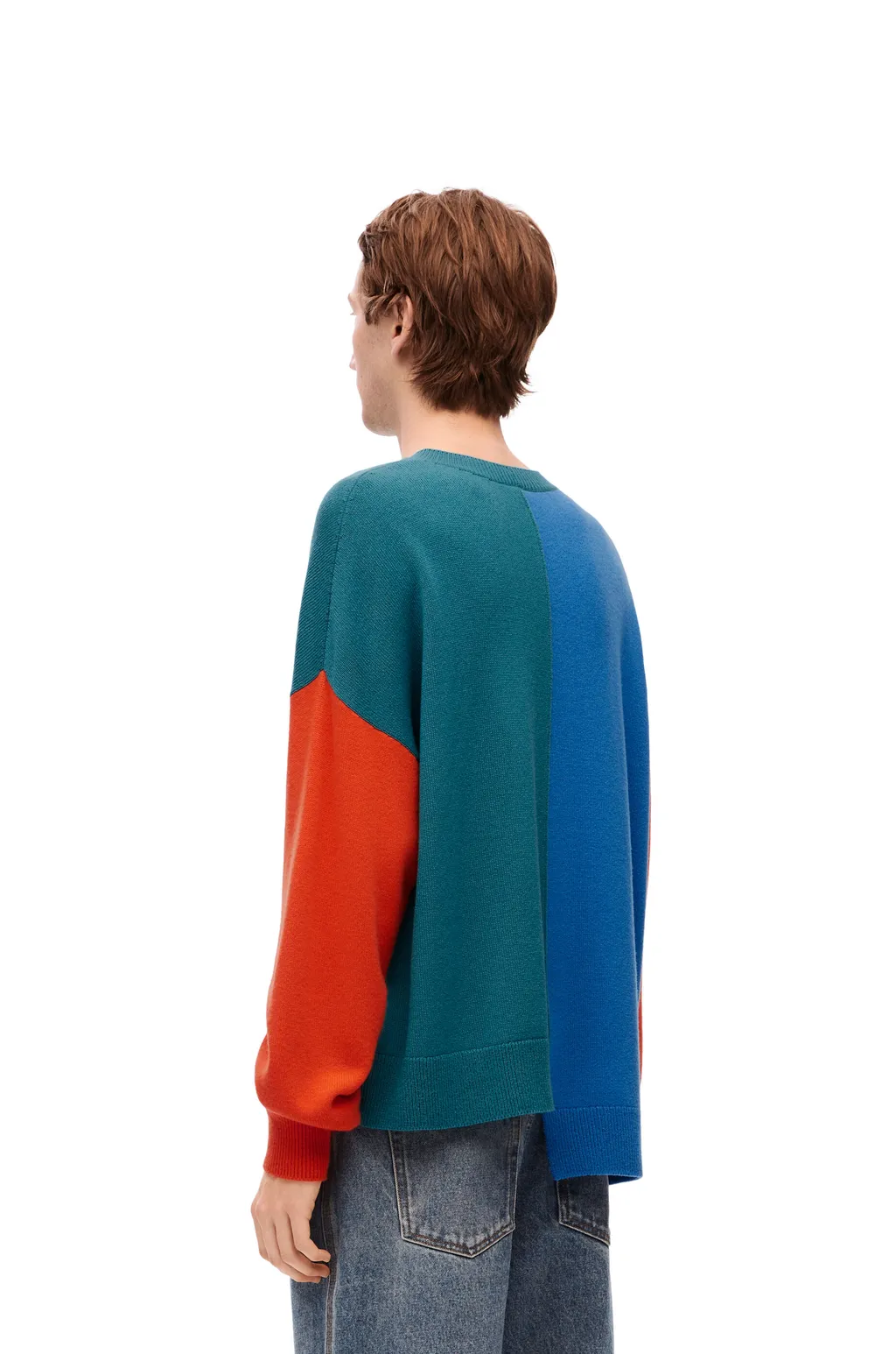 Asymmetric Colour-Block Knitted Jumper