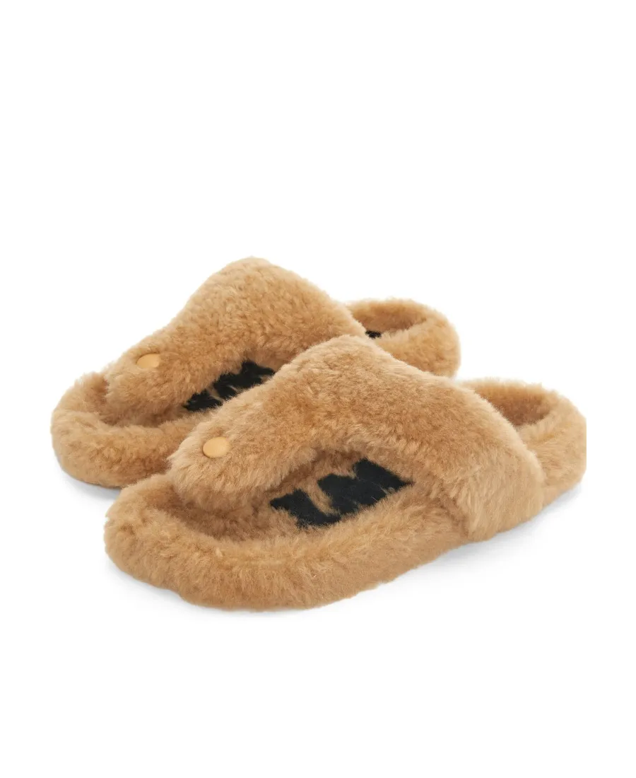 Ease Toe Post Sandal In Shearling