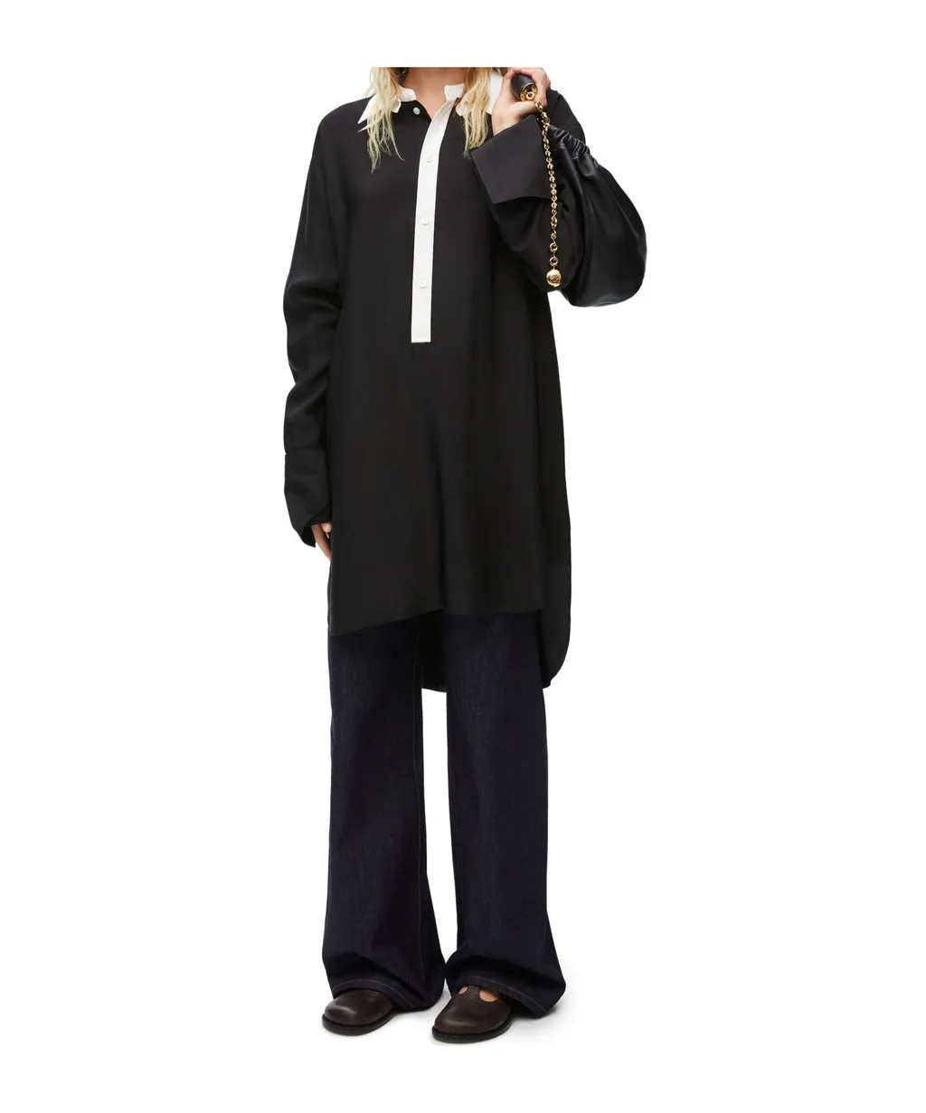 Anagram Embroidered Shirt Dress