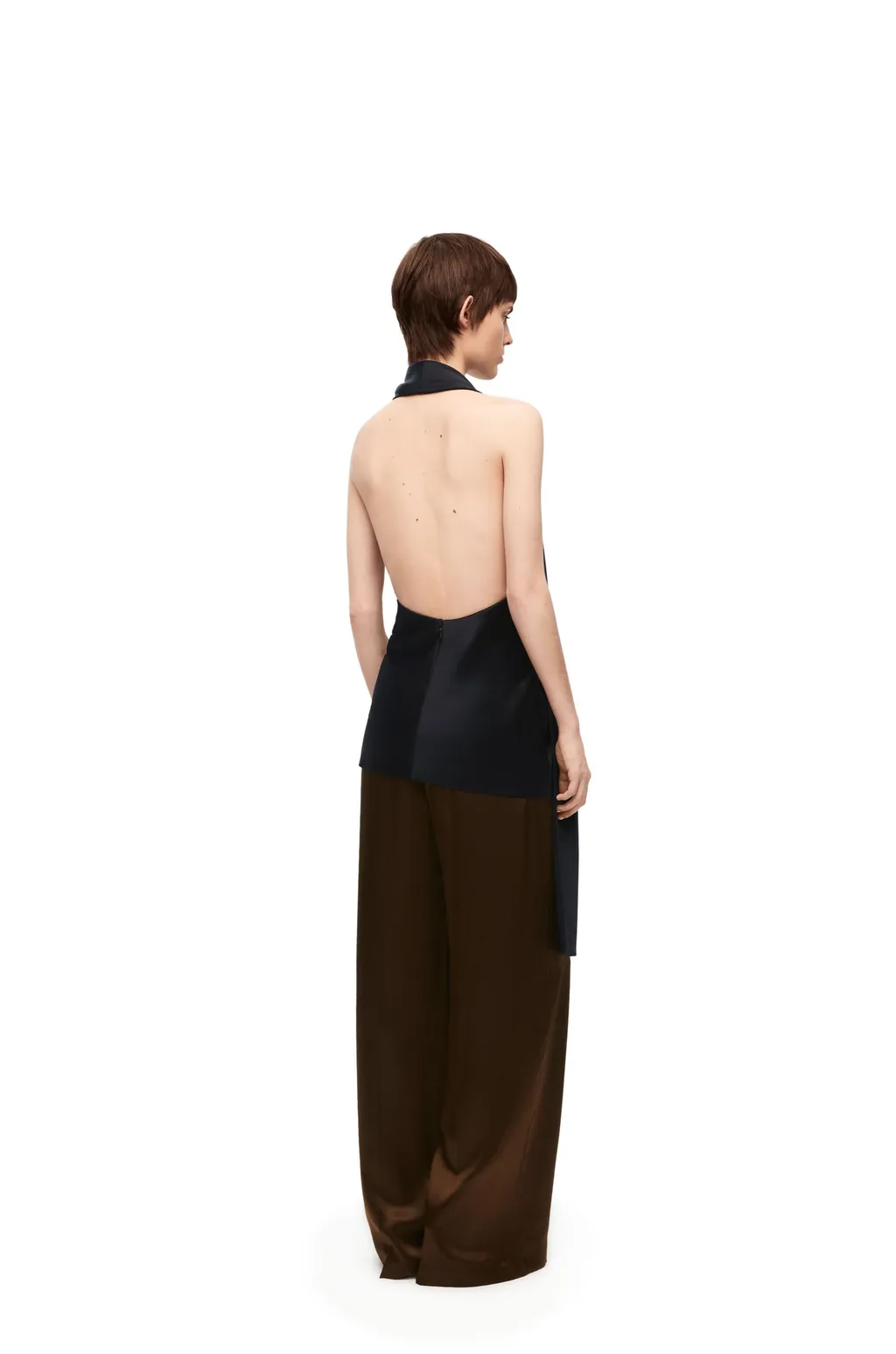 Scarf Top In Technical Satin