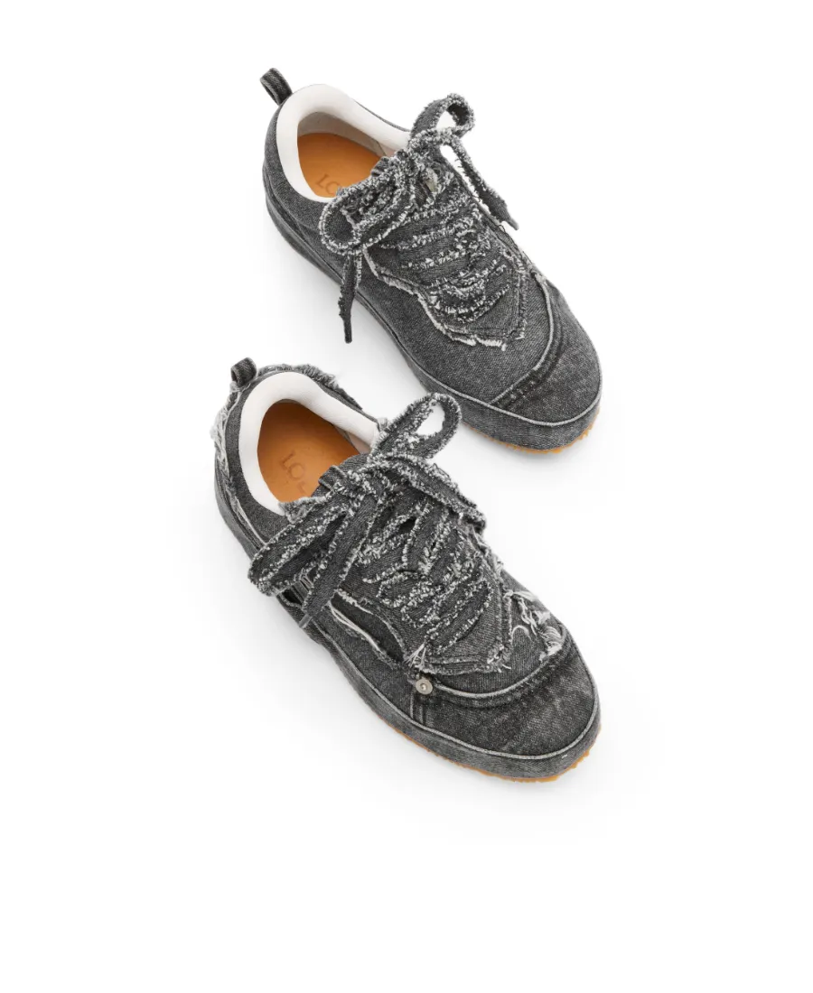 Deconstructed Sneaker In Denim
