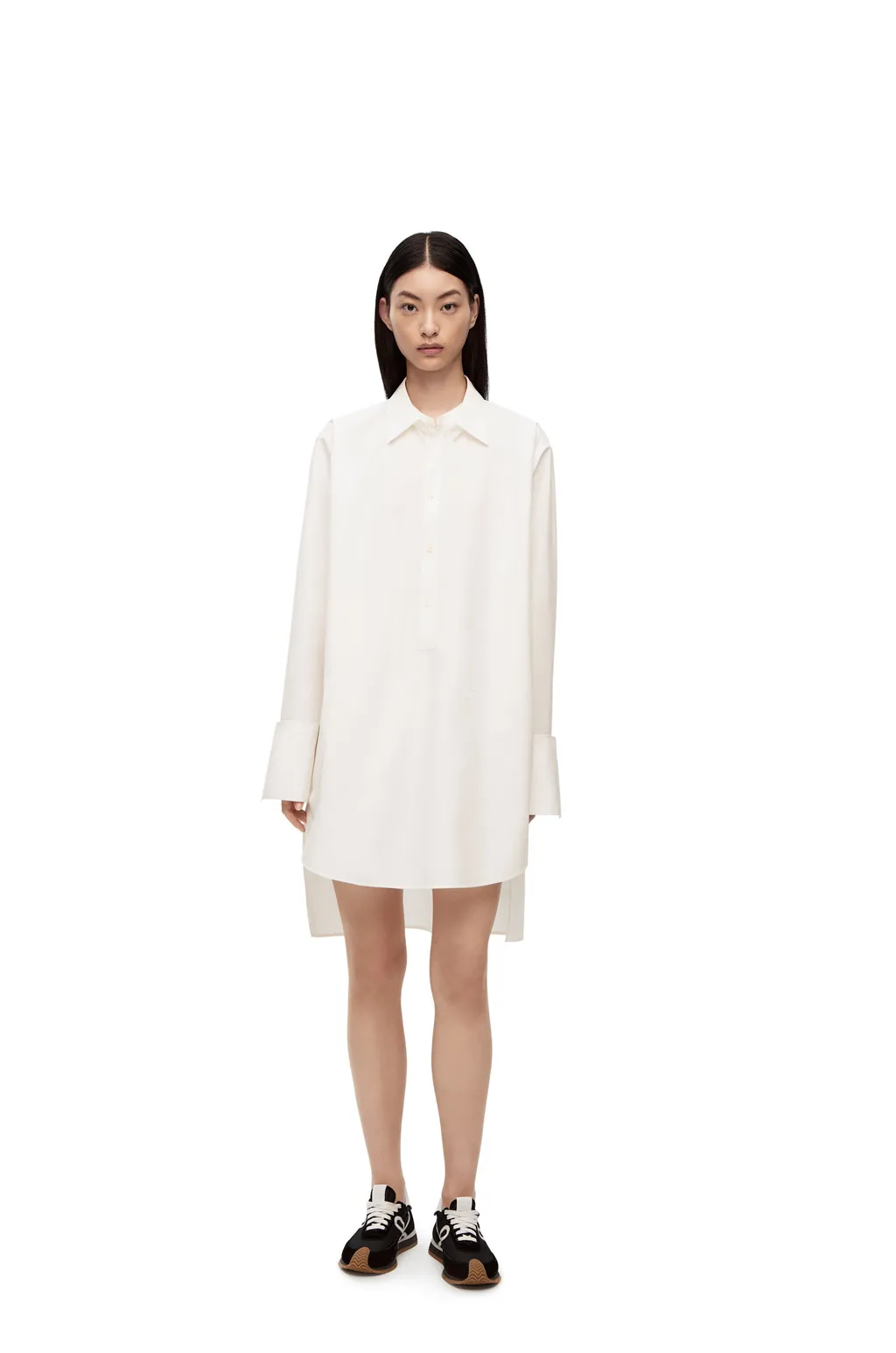 Deconstructed Long-Sleeved Shirt Dress