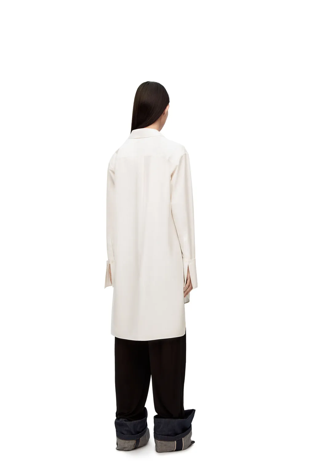 Deconstructed Long-Sleeved Shirt Dress