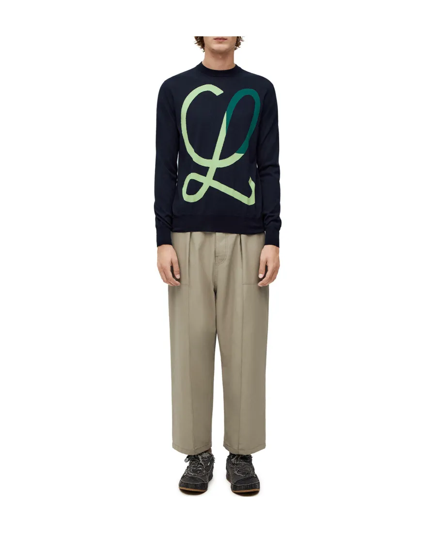L Intarsia Wool Sweater