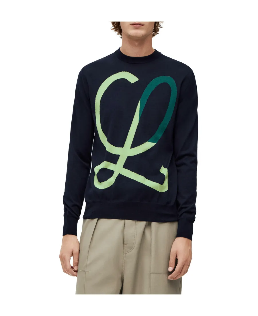 L Intarsia Wool Sweater