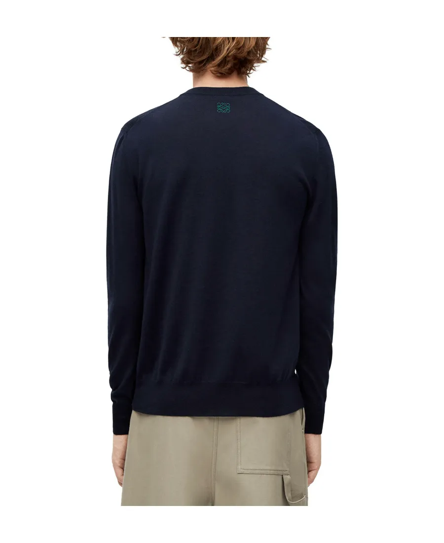 L Intarsia Wool Sweater