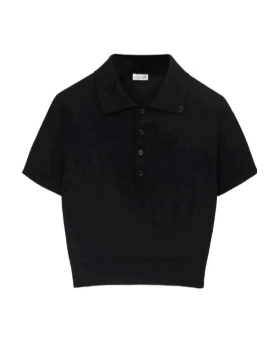 Cropped Polo Sweater In Silk