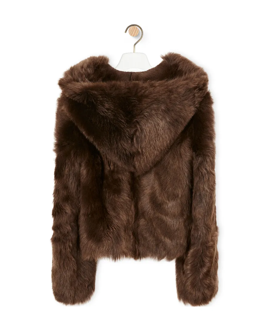 Hooded Jacket In Shearling
