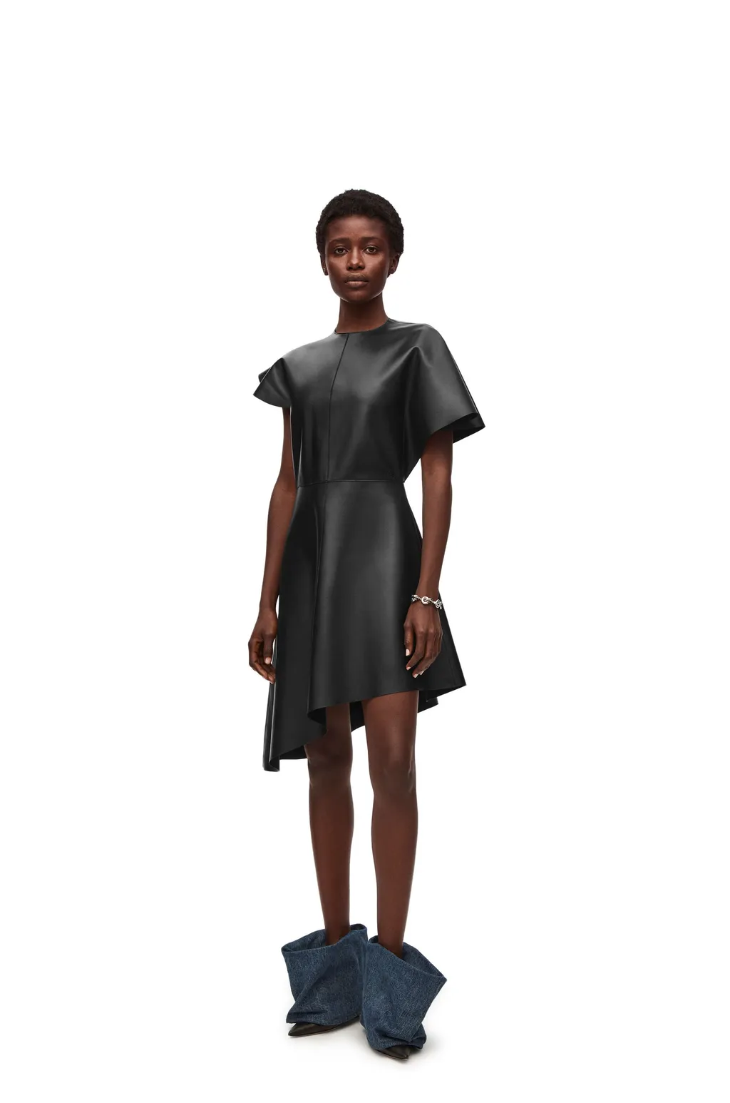 Asymmetric Dress In Nappa