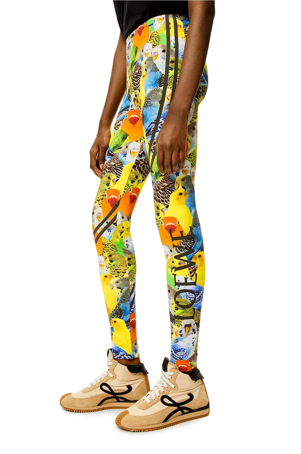 High-Waist Bird-Printed Leggings