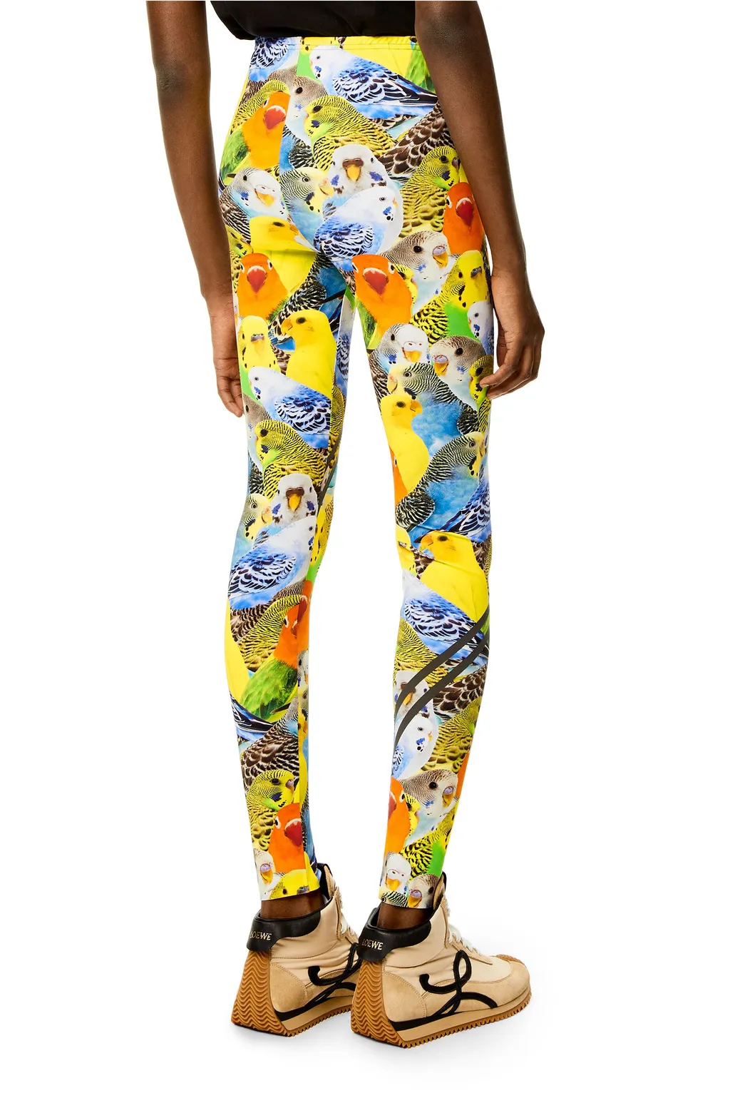 High-Waist Bird-Printed Leggings