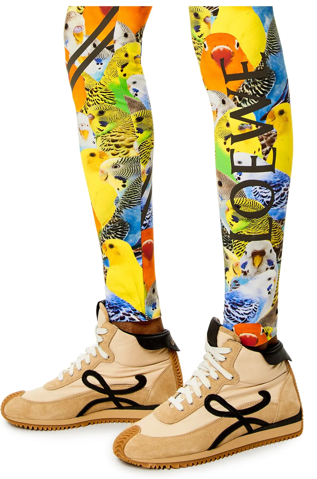 High-Waist Bird-Printed Leggings