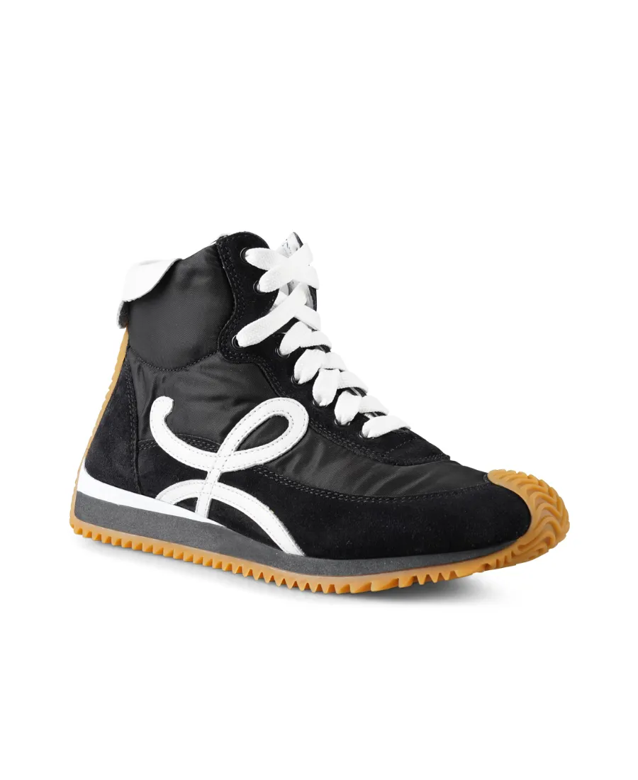 High Top Flow Runner In Nylon And Suede