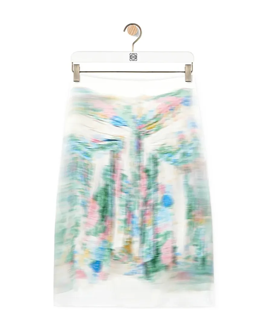 Paint Brush Effect Midi Skirt