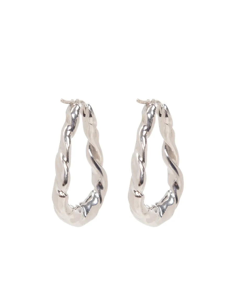 Engraved-Logo Detail Hoop Earrings