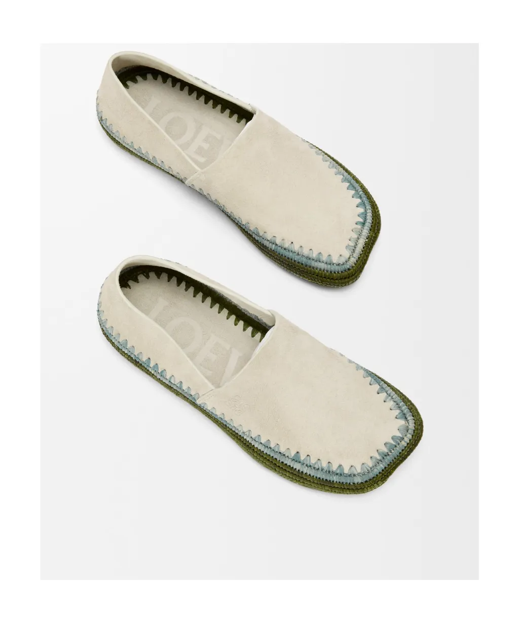 Rio Slipper In Suede And Raffia