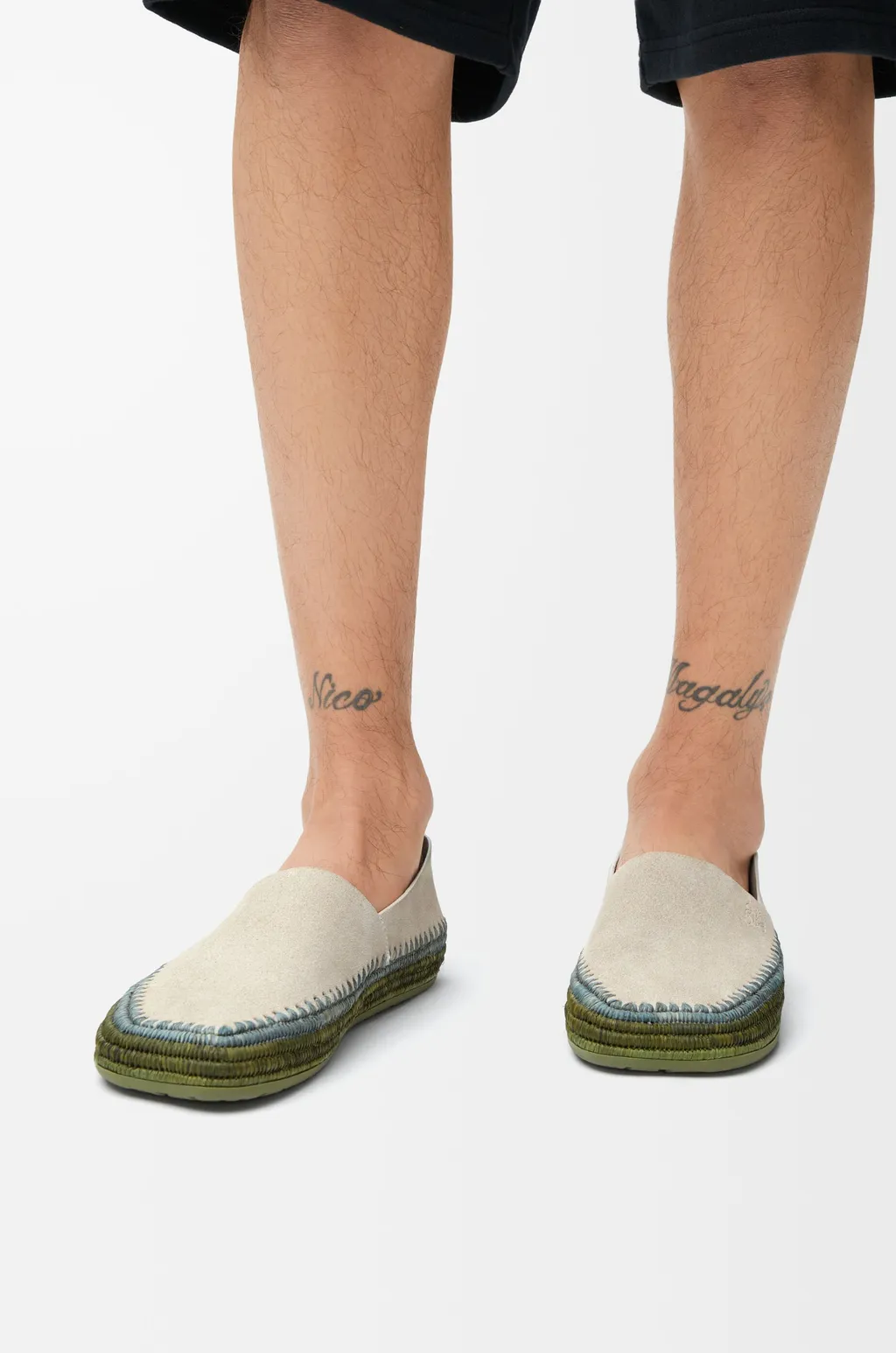Rio Slipper In Suede And Raffia