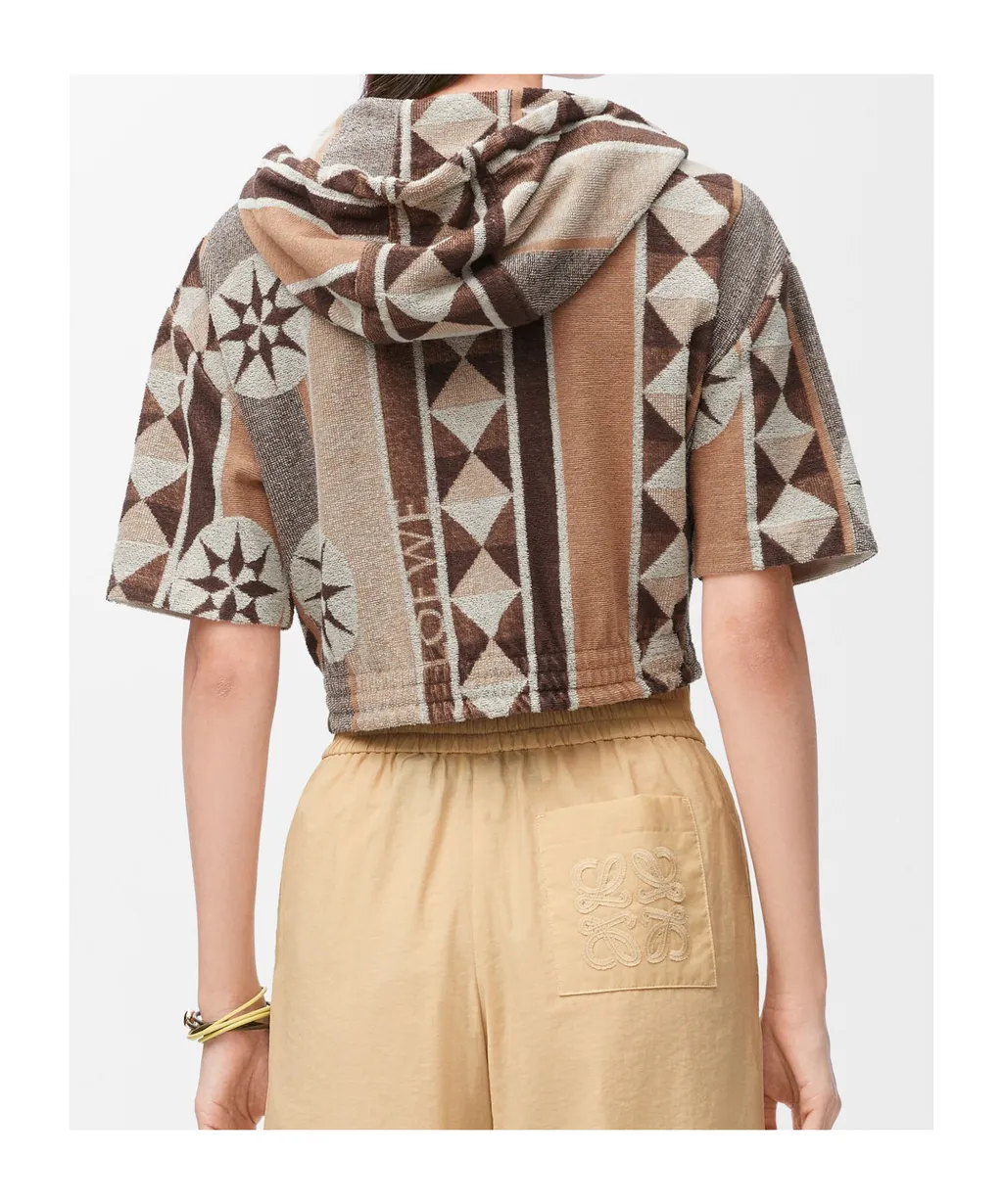 Hoodie In Terry Cotton Jacquard