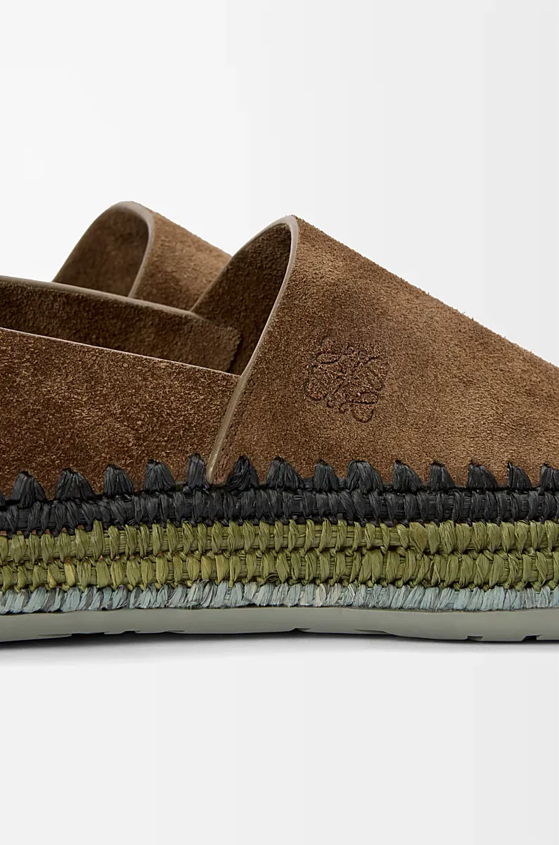 Rio Slipper In Suede And Raffia