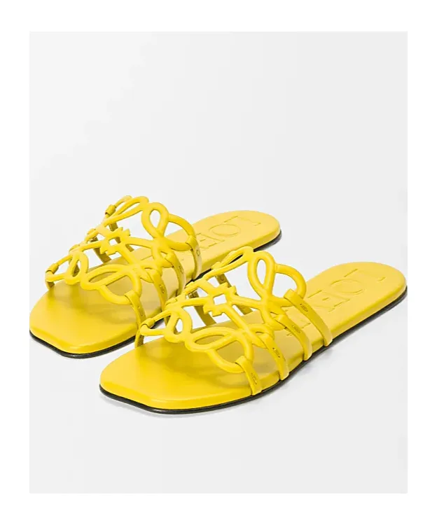 Petal Anagram Slide In Soft Calfskin