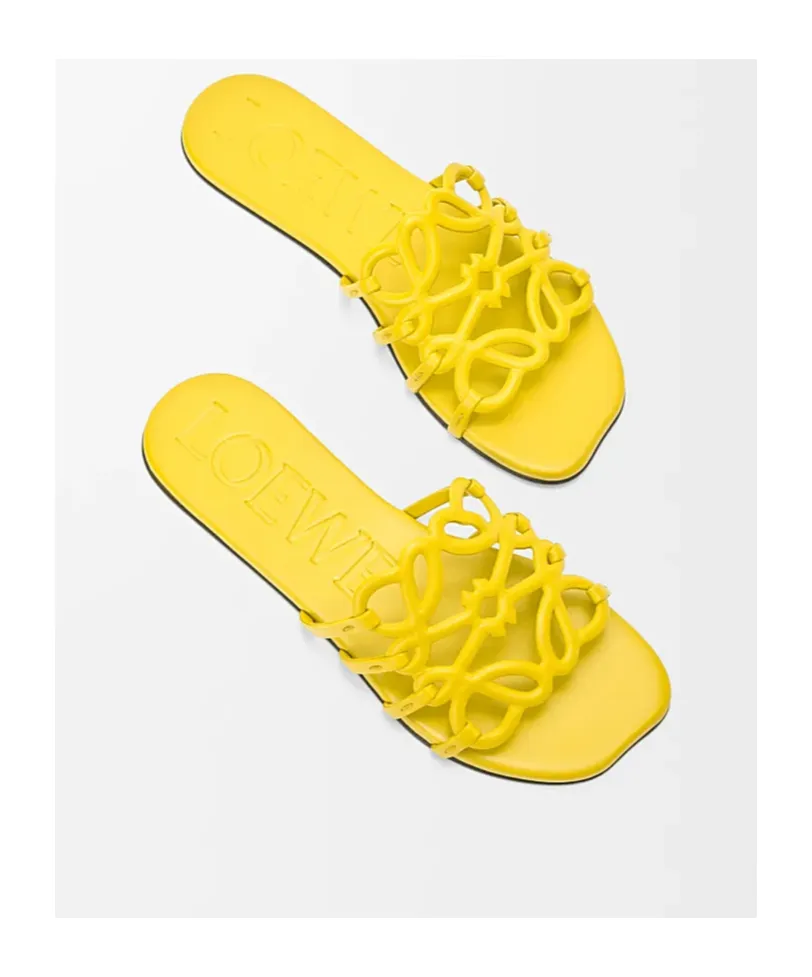 Petal Anagram Slide In Soft Calfskin