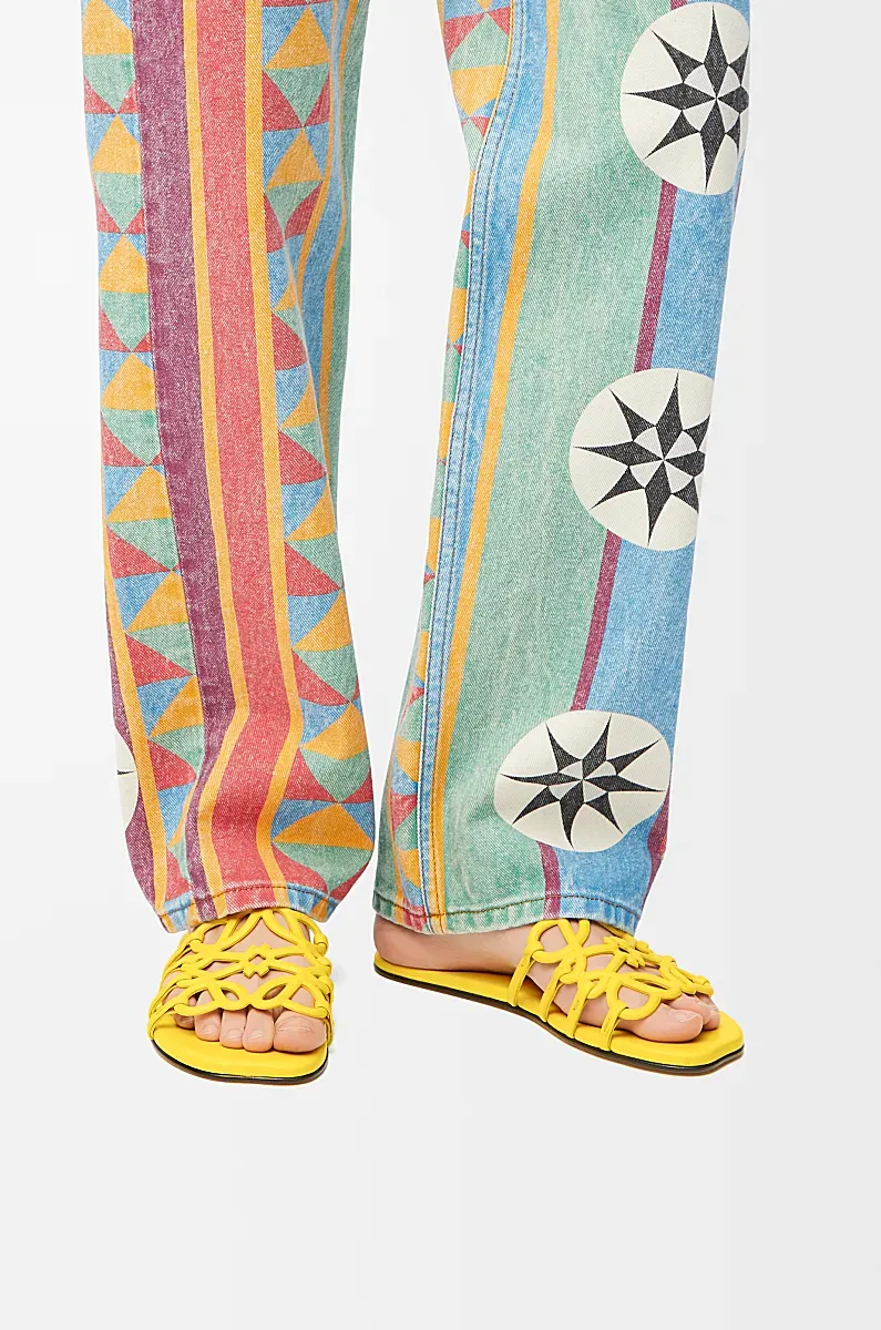 Petal Anagram Slide In Soft Calfskin