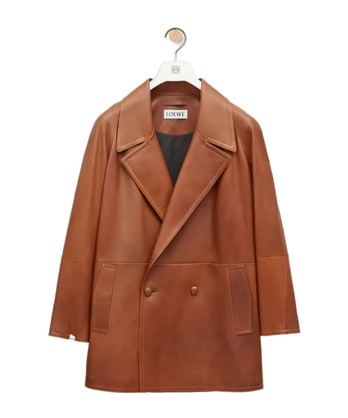 Double-Breasted Coat In Nappa Lambskin