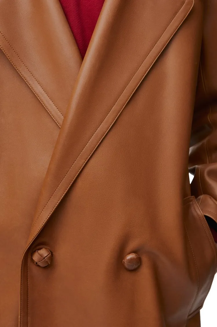 Double-Breasted Coat In Nappa Lambskin