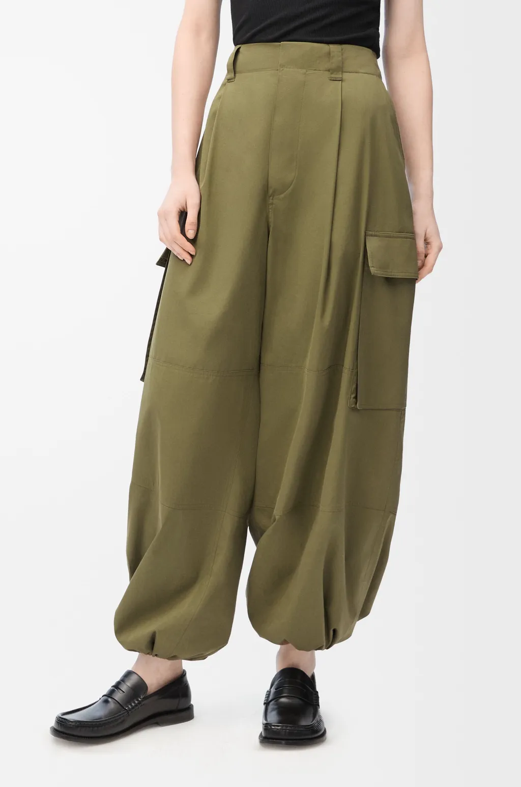 Cargo Trousers In Cotton And Silk