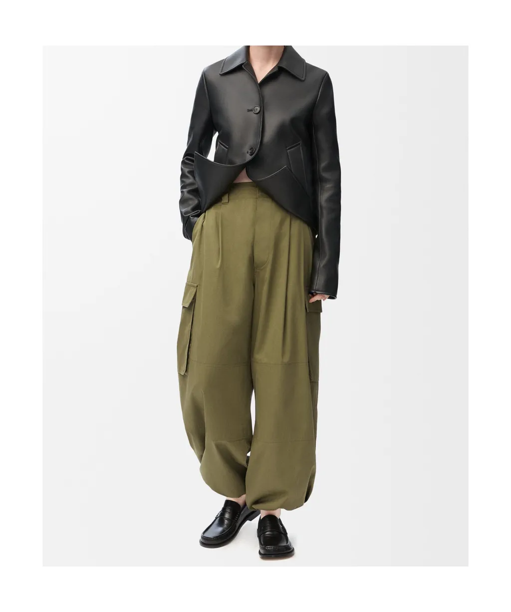 Cargo Trousers In Cotton And Silk
