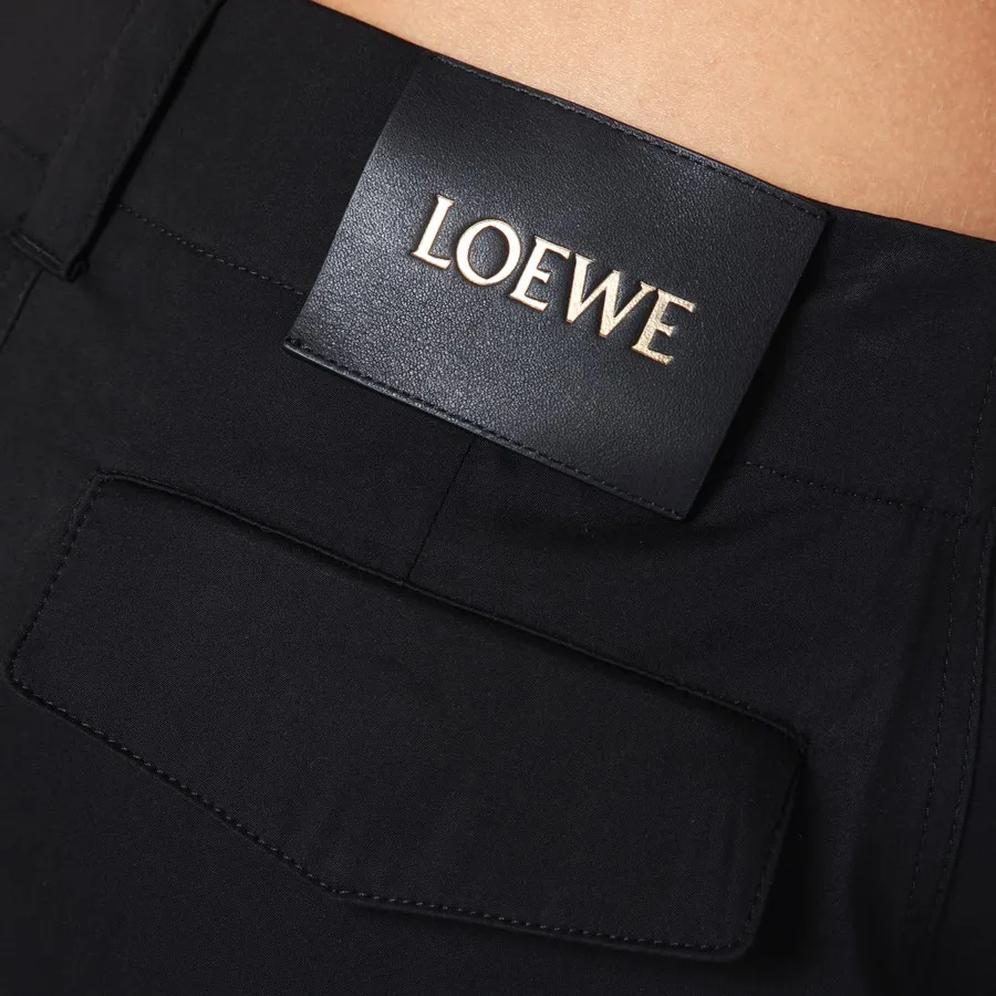 Cargo Trousers In Cotton And Silk
