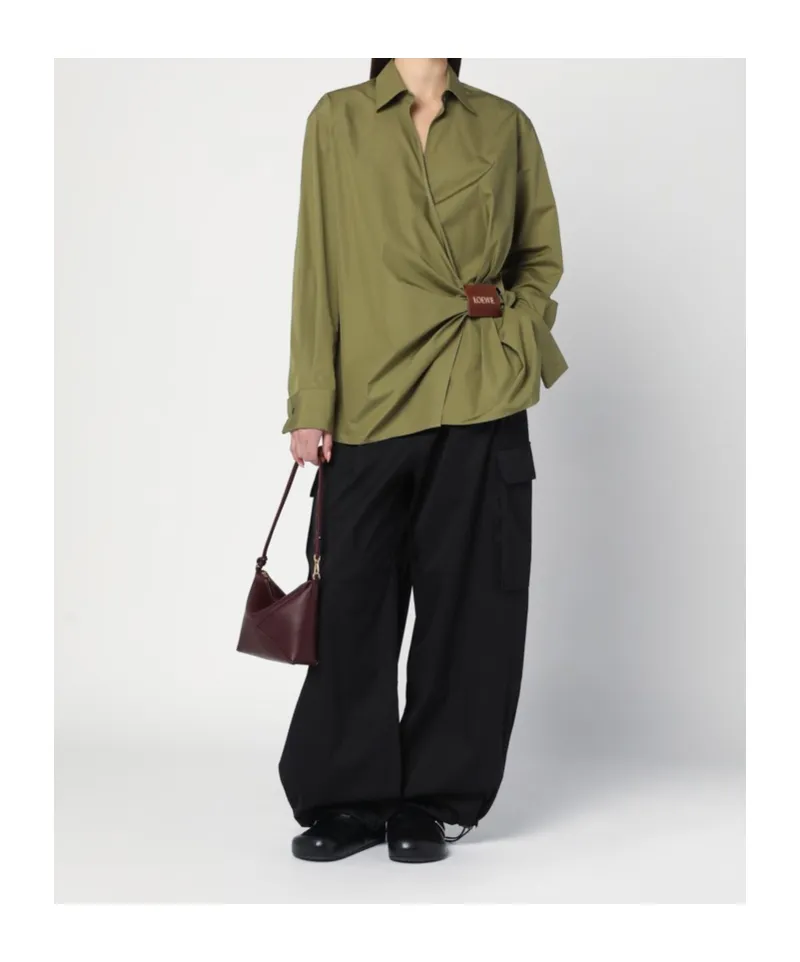 Cargo Trousers In Cotton And Silk
