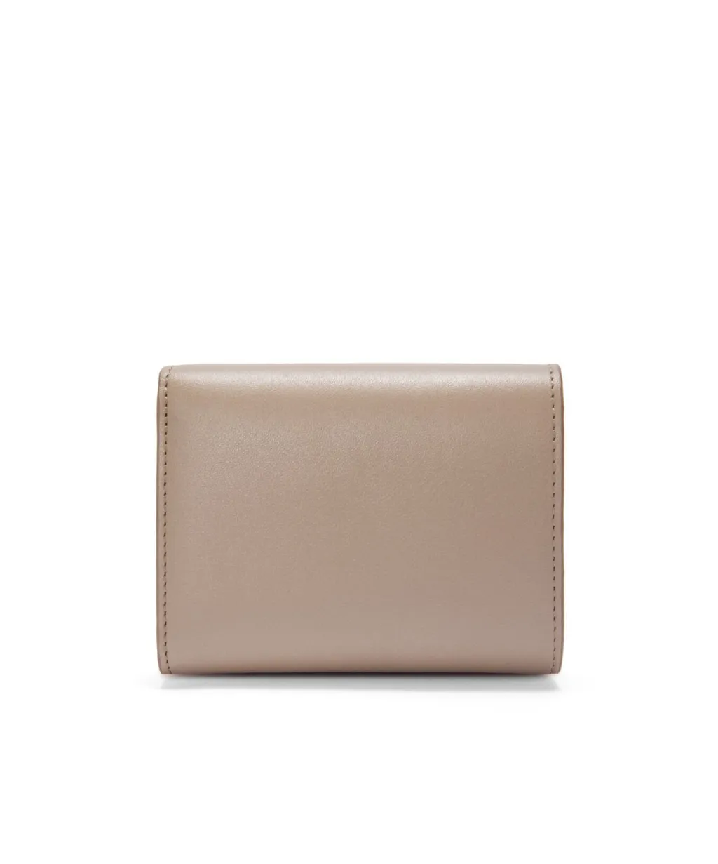 Trifold Zip Wallet In Shiny Nappa Calfskin