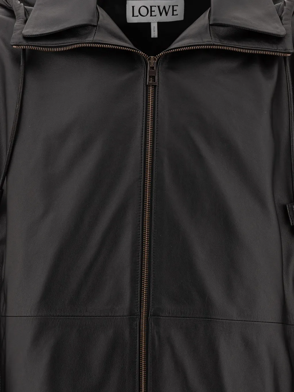 Leather Hooded Jacket