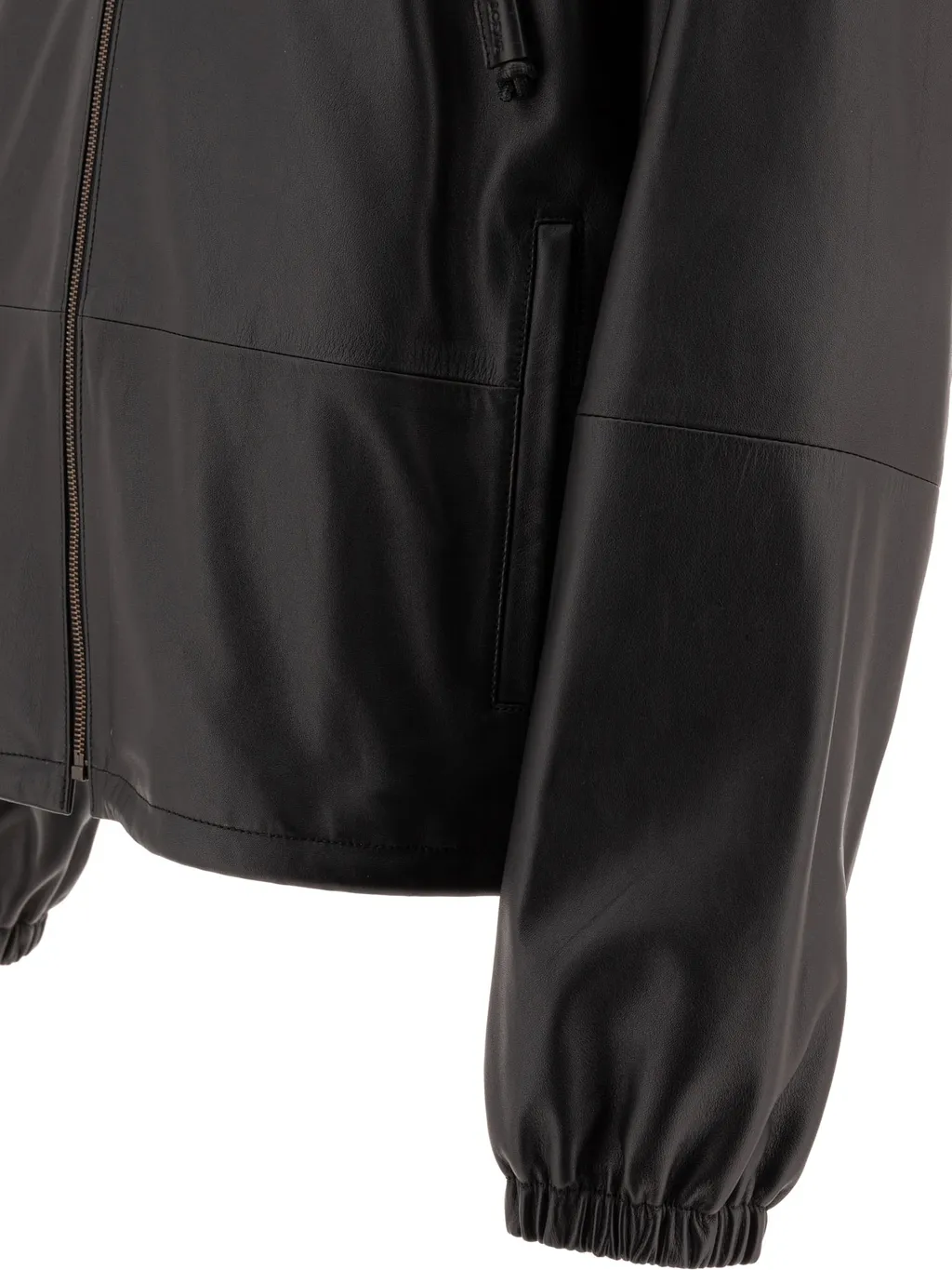 Leather Hooded Jacket