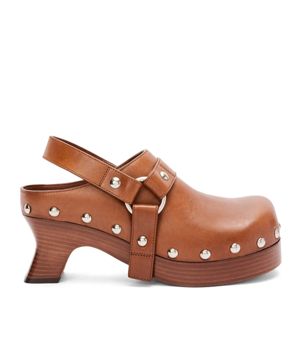 Tacha Clog In Vegetal Calfskin