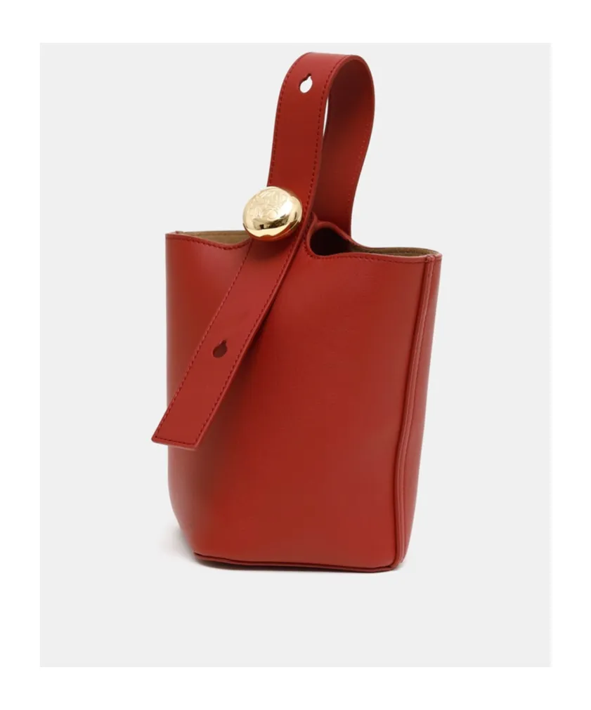 Mini Pebble Bucket In Smooth Calfskin
