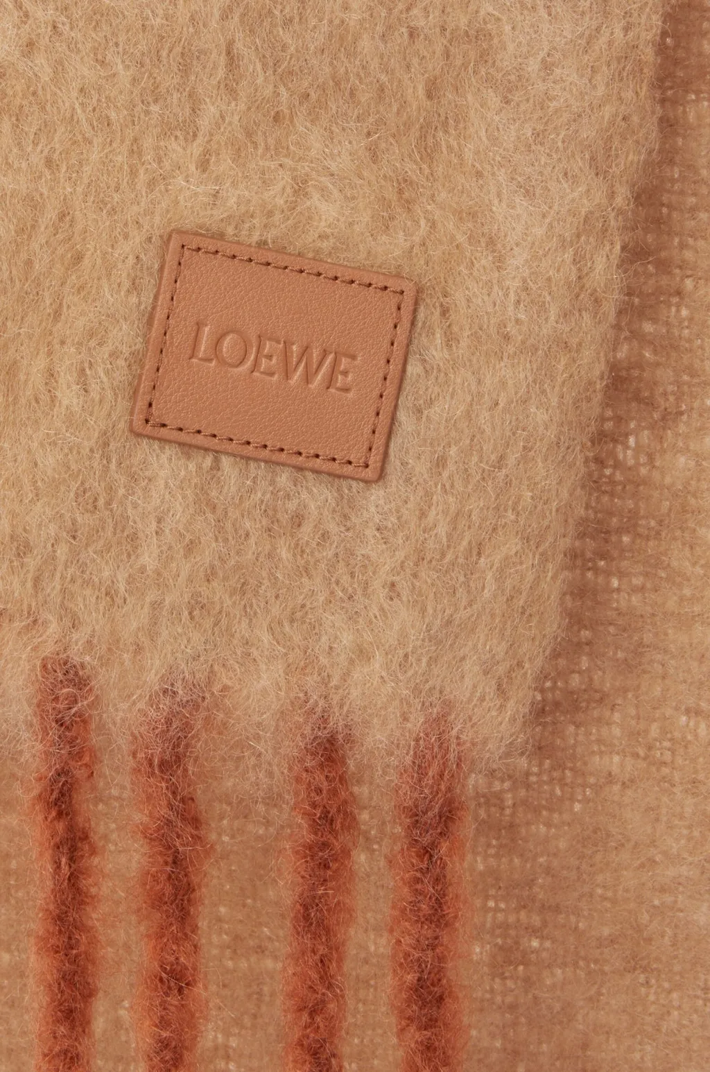 Logo-Patch Fringed Scarf