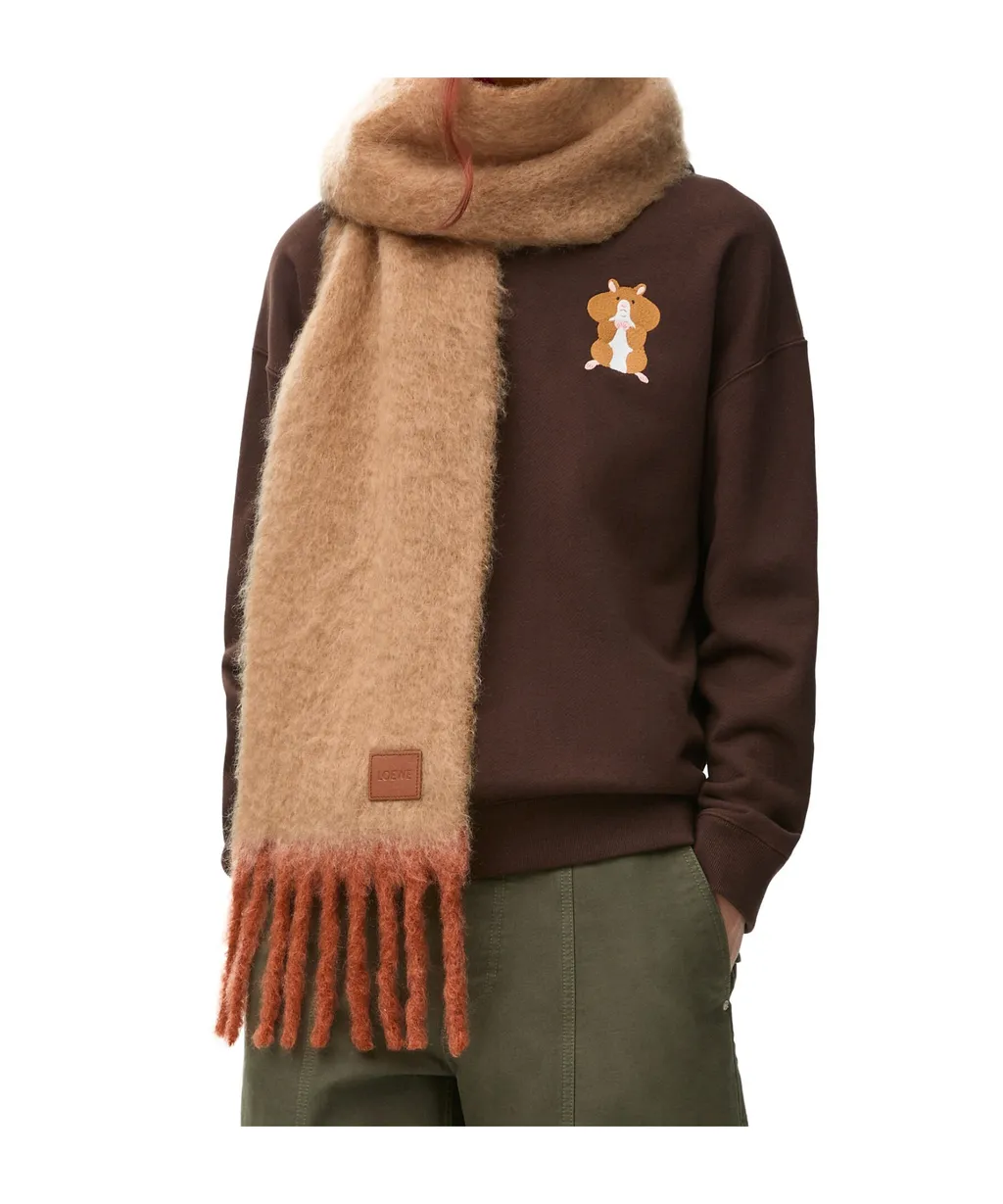 Logo-Patch Fringed Scarf
