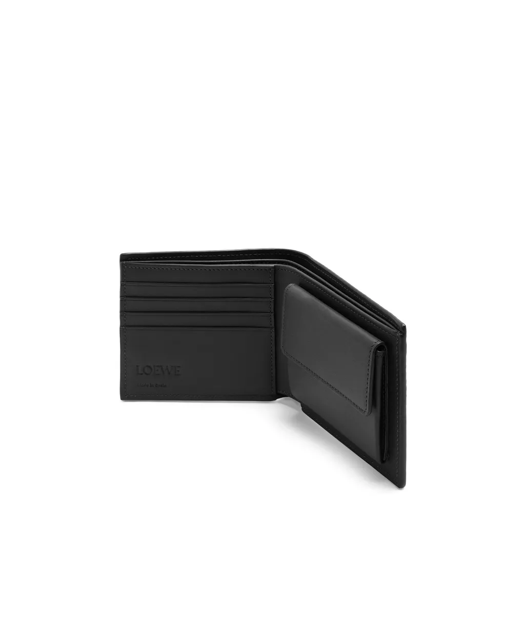 Bifold Coin Wallet In Textured Classic Calfskin