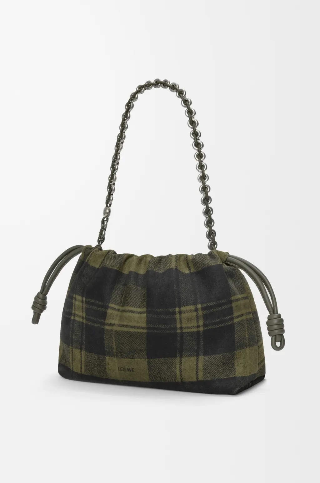 Medium Flamenco Purse In Tartan Suede