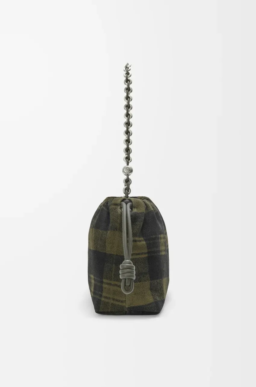 Medium Flamenco Purse In Tartan Suede