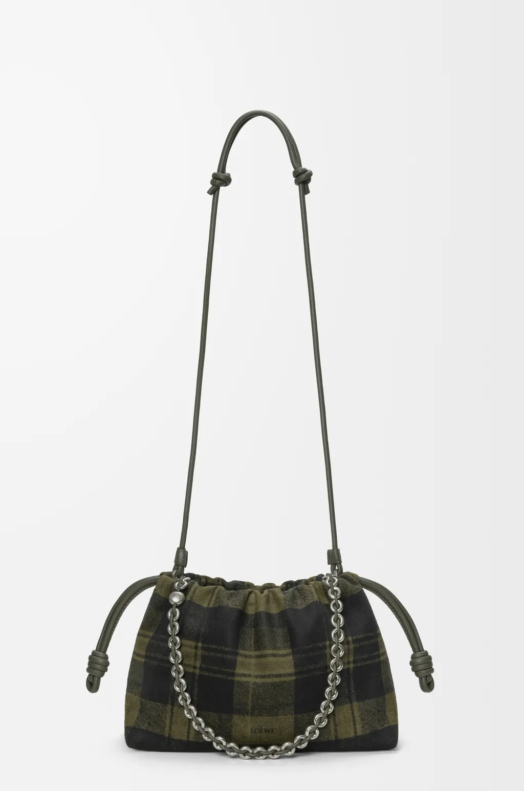Medium Flamenco Purse In Tartan Suede