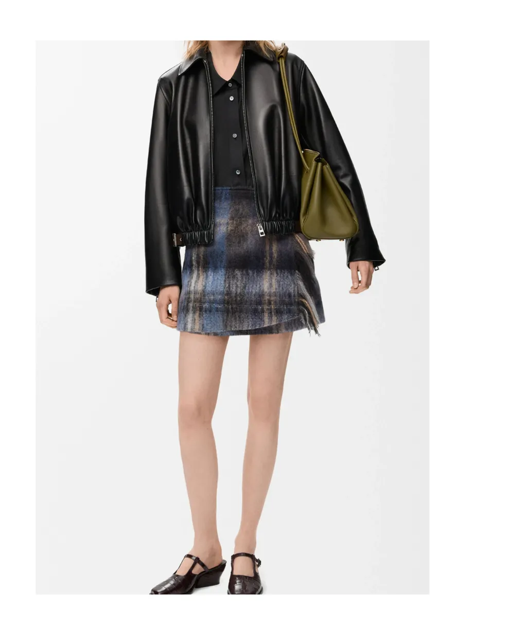 Checked Wrap Skirt