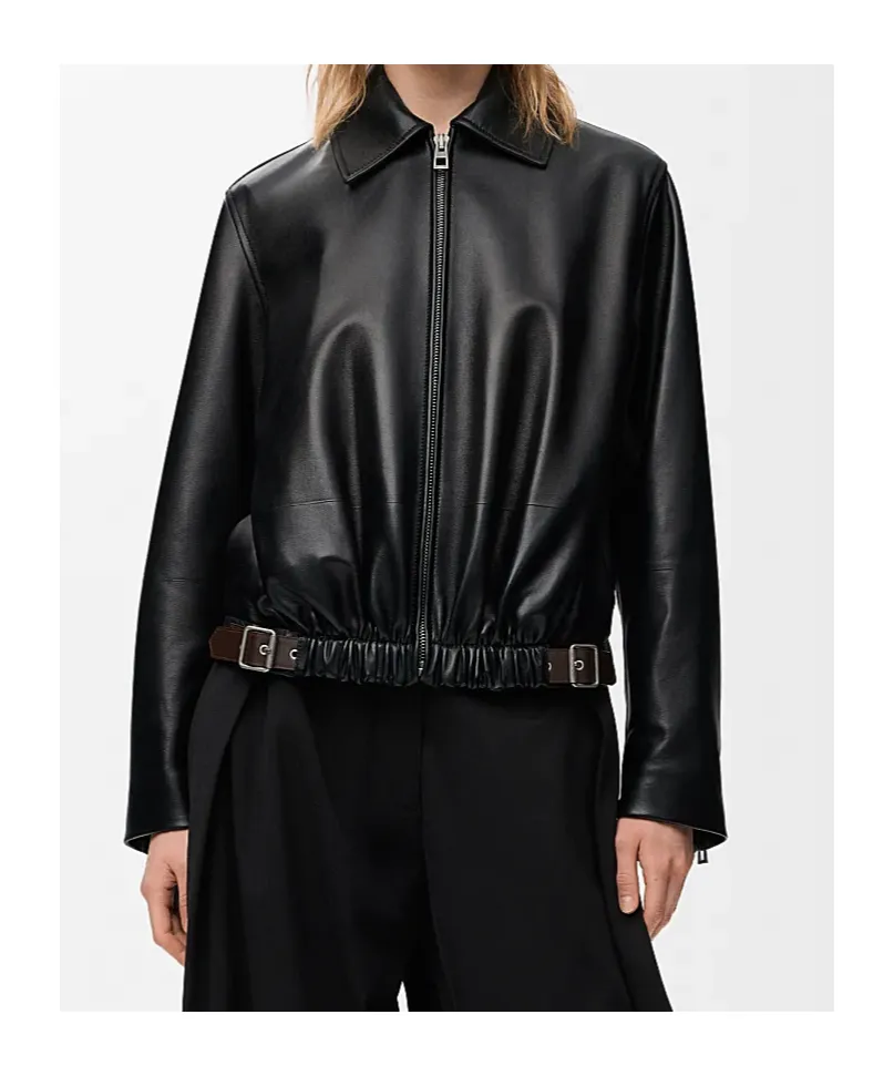 Elastic Waist Zipped Jacket